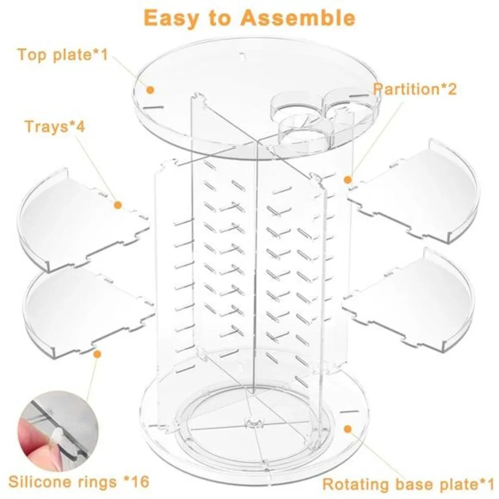 Rotating Makeup Organizer, DIY 8 Adjustable Layers Spinning Skincare Organizer